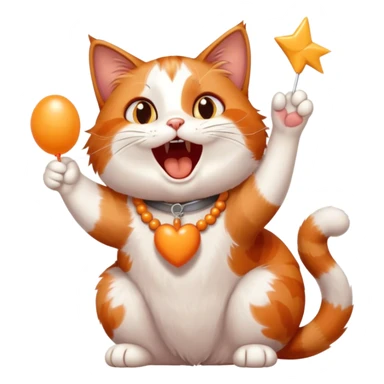 Calico cat singing happy birthday  sticker