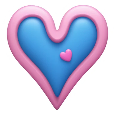 Half blue heart & half pink heart sticker