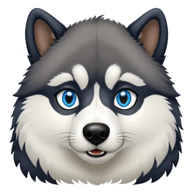 Wooly agouti husky with blue eyes and some black fur sticker