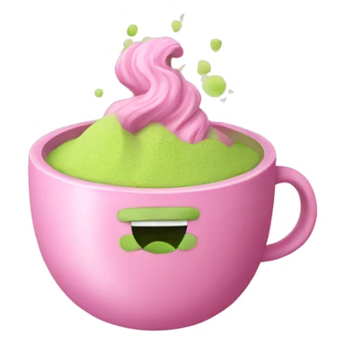 Pink matcha in a cup sticker