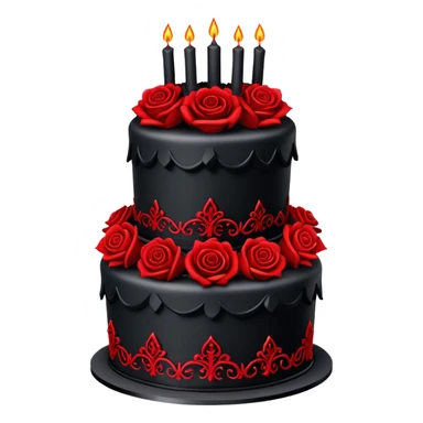 Gothic black and red Birthday cake sticker