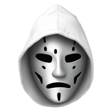 Metal mask white hoodie hand up sticker