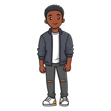 black man with casual style sticker