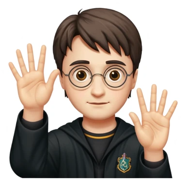 Harry Potter holding up 7 fingers sticker