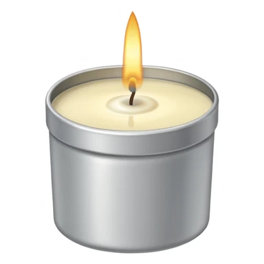 Vanilla candle – cream-colored wax in a silver tin sticker