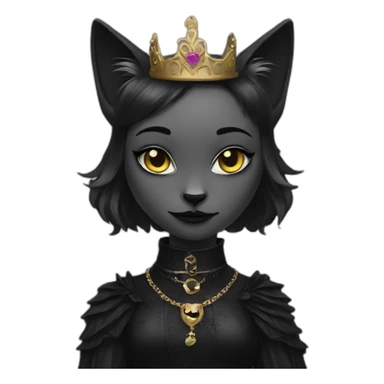 cat goth princess sticker