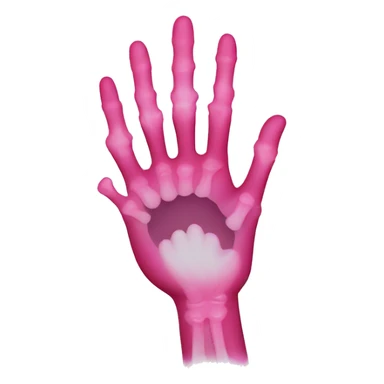 Pink hand xray with glitter  sticker
