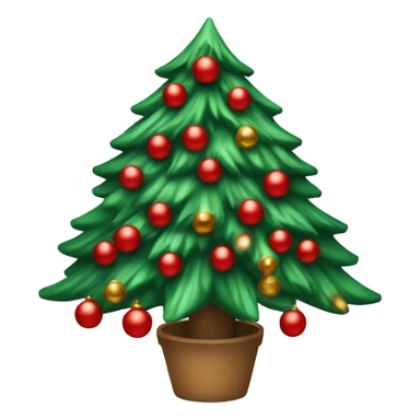 christmas tree with red and green ornaments  sticker