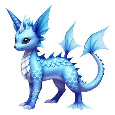 Lumineon-Vaporeon-Glaceon-Dragonair-Fakémon-hybrid-creature (full body)  sticker