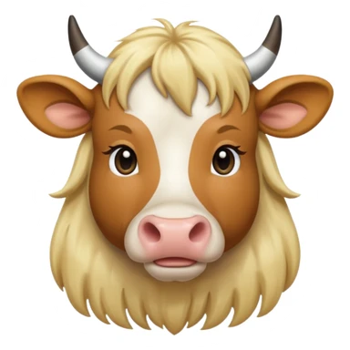 cow with long blonde hair sticker