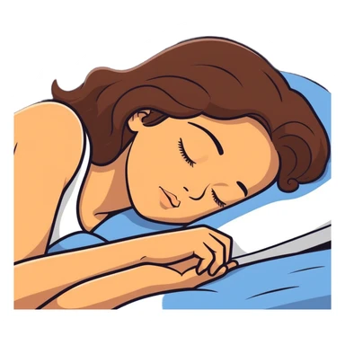 brunette girl with light brown skin sleeping  sticker