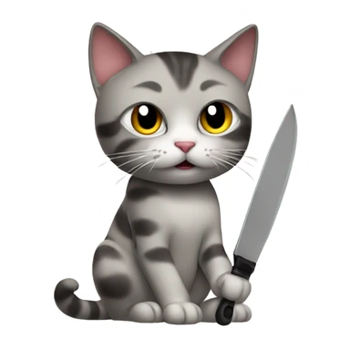 Cat with knife sticker