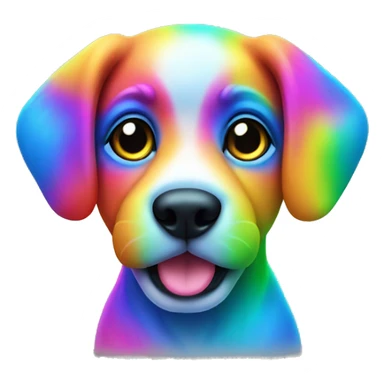 neon rainbow puppy sticker