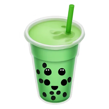 Green boba tea sticker