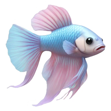 pastel blue beta fish sticker