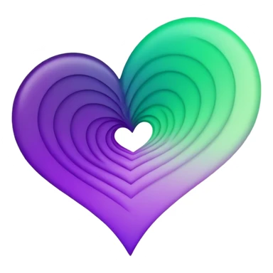 Gif of Spinning Green and Purple Ombre Heart  sticker