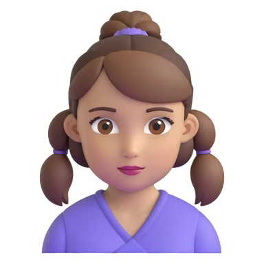 girl with brown eyes, brown hair in a ponytail sticker