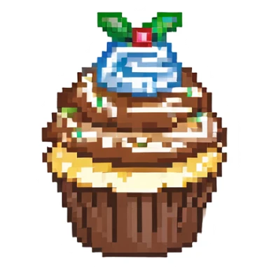 cupcake with chocolate icing sticker