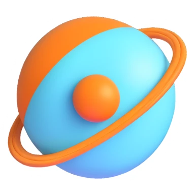 blue planet Uranus with rings sticker