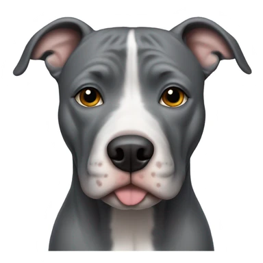 A total gray dog pitbull sticker