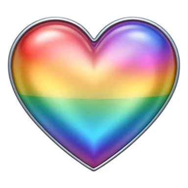 heart with a rainbow shimmer border sticker