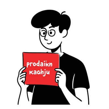 A man in a black t-shirt holding a red square, with the text "продающий красный" sticker