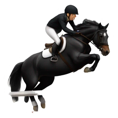 Black horse jumping over a jump sticker