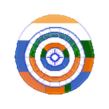 Waving India flag with tricolor bands and blue chakra wheel sticker