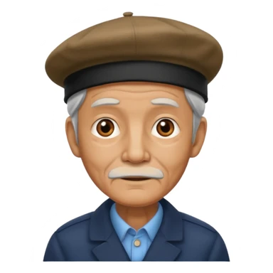 old man with berut sticker