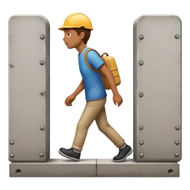 Person going around a wall or barrier instead of through it sticker