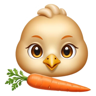 Chicken pieces and bright orange carrots with soft golden particles flowing toward a normal-looking eye and smooth skin. The design shows how vitamin A from both animal and plant sources contributes to eye and skin health in a friendly, non-threatening way. sticker