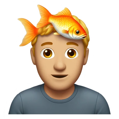 man with a goldfish in the head sticker
