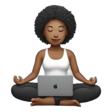 yoga student with laptop sticker