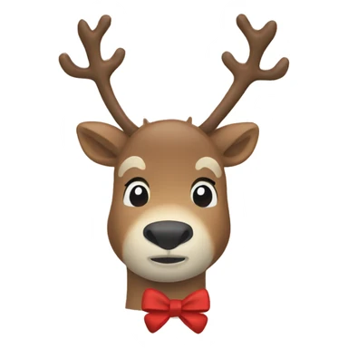 Reindeer body with bow on neck  sticker