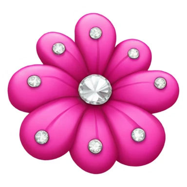 Dress to impress hot pink flower with crystals sticker