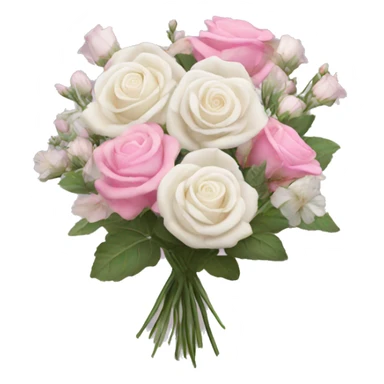 pink wildflower bouquet with white roses  sticker