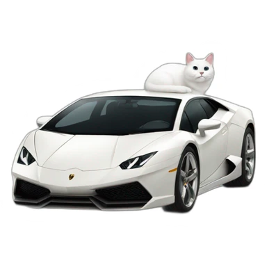 Fat-White-cat-driving-lamborghini sticker