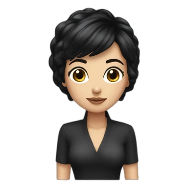 irina black hair sticker