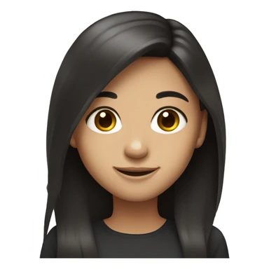 Girl with dark long hair smiling sticker