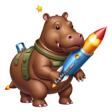 Ippopotamo con un lancia razzi sticker