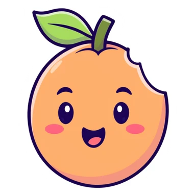 a hybrid of the peach and eggplant emoji, cartoonish sticker style sticker
