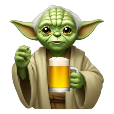 Old Yoda drink beer sticker