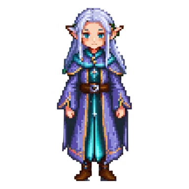 Frieren the elf mage with silver hair sticker