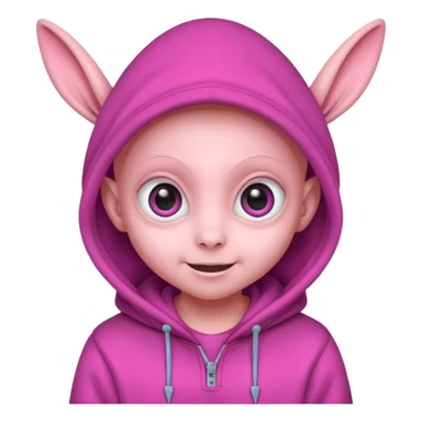 Aliens Pink, hoodie, cute big eyes, big ears sticker