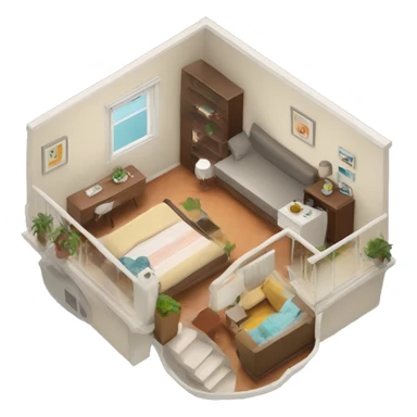 a top down shot of an airbnb
appartement sticker