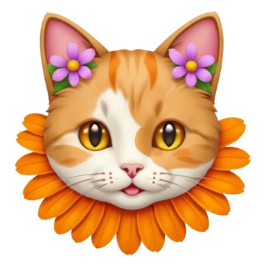 cat with a flower in its mouth sticker