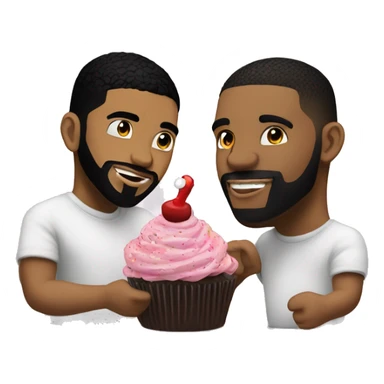 drake and EDP456 eating cupcakes sticker