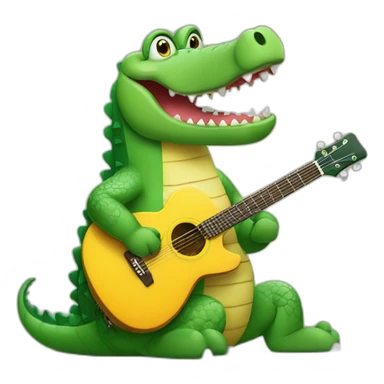 Crocodile with guitar sticker