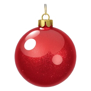 Red glitter ball ornament, matte sticker