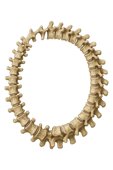 SPINA DORSALE ANATOMICA UMANA REALISTICA CHIUSA A CERCHIO sticker